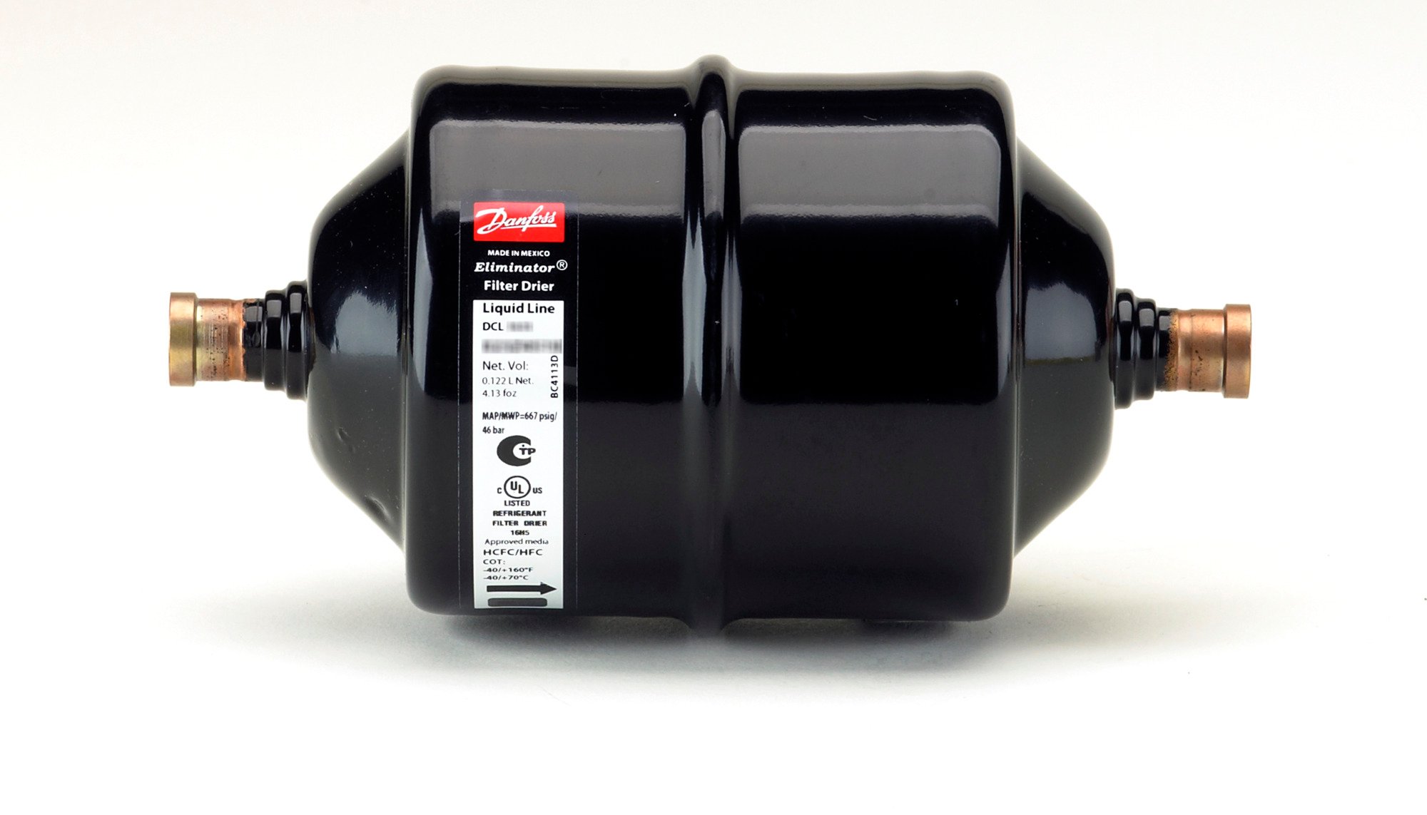 Filtre déshydrateur Danfoss DCL 163S, 10mm ODF, à souder (023Z4519)