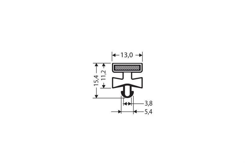 Perfil enchufable PVC gris L = 2,5 m con imán M18