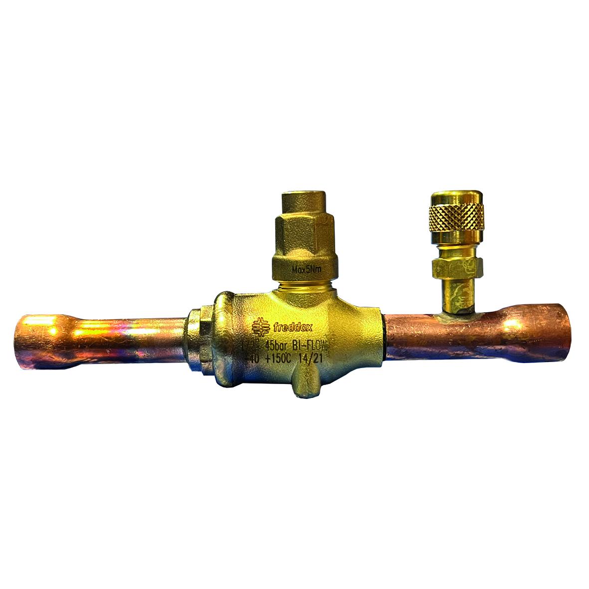 Freddox ball shut-off valve without Schrader soldering version 18mm 45bar