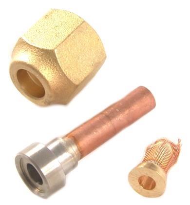 Adaptador para soldar Danfoss, 6mm ODF (sin boquilla) con filtro para válvulas de expansión T2 / TE2