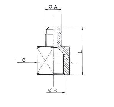 Racor reductor 5/8' SAE hembra x 1/2' SAE macho WIGAM UR3-810, 1 ud.