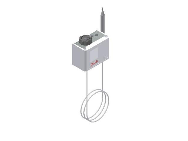 Differentiële thermostaat DANFOSS KP71, 060L1113, veldkalibratie -5..+20°C instelbaar differentieel 2°-10°C capillaire buis 2000 mm - sensor ø 9,5x115 mm