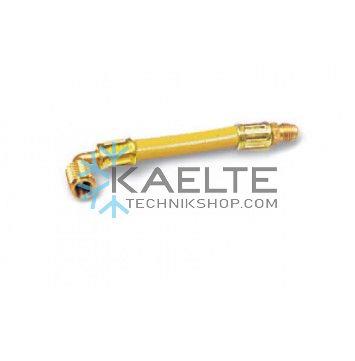 Påfyllningsslang WIGAM 1/4 "SAE F 90° x 1/4 "SAE M, GYSL/4M-4/6/Y*TUBO FLESS. 150 mm