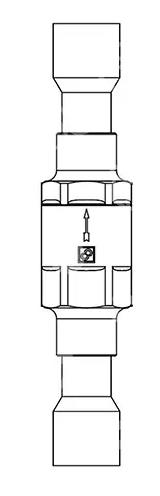 Zawór zwrotny Castel 3132/7, lutowany przelotowo, 22 mm ODS, KV 5 m3/h,