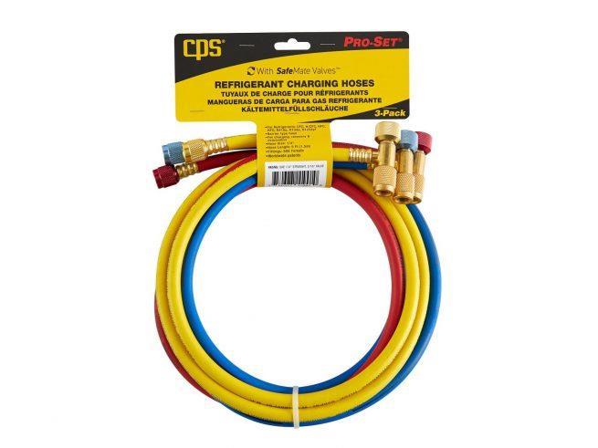 3-pak bezpiecznych węży do napełniania CPS (183 cm) z bezpiecznym złączem 5/16 cala SAE FM + 5/16 cala