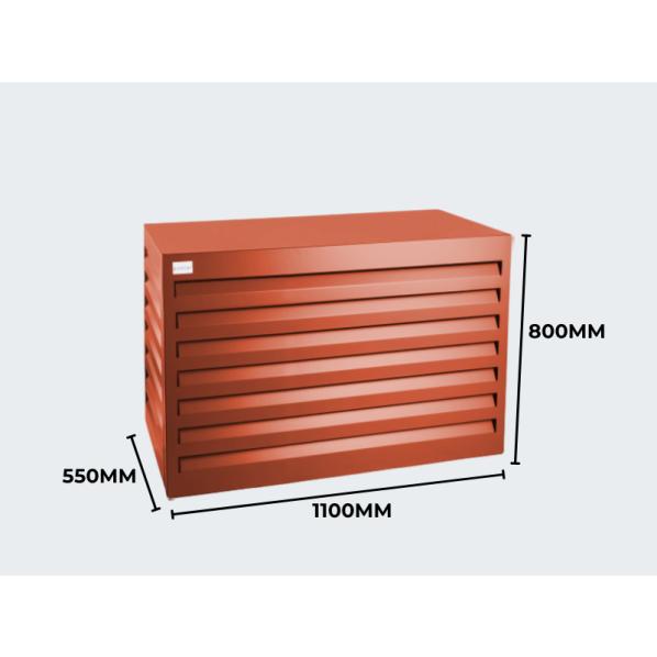 Evolar luftkonditionerings- och värmepumpshus Tegelröd aluminium M, 800x1100x550 MM