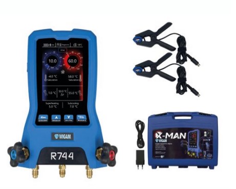 Wigam X-MAN-R744 Digitale 2-weg montagehulp voor R744 (CO₂)  in koffer, 160 bar, incl. sensor & toebehoren