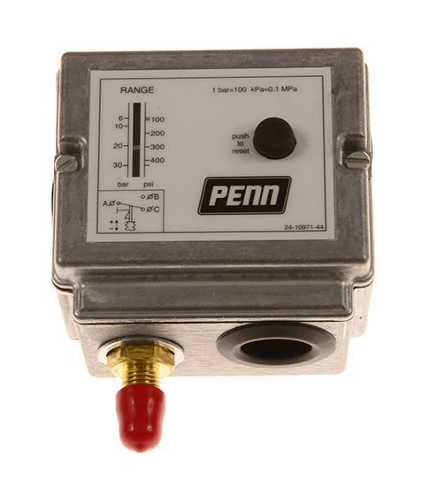Pressostato Johnson Controls, alta pressione, P77BEA-9350, 3,0 - 30,0 [bar], reset manuale 7/16"-20UNF