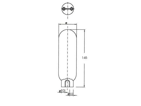 Verzamelaar DE.NA, 24 x 145 mm, aansluiting 10 x 10 mm