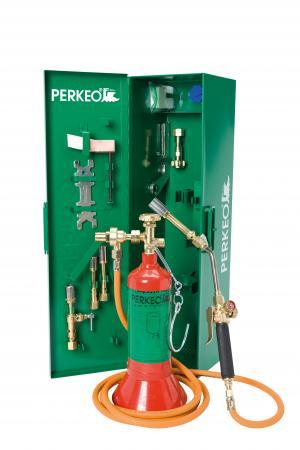 PERKEO propane brazing and soldering system in transport steel box, G3/8" LH