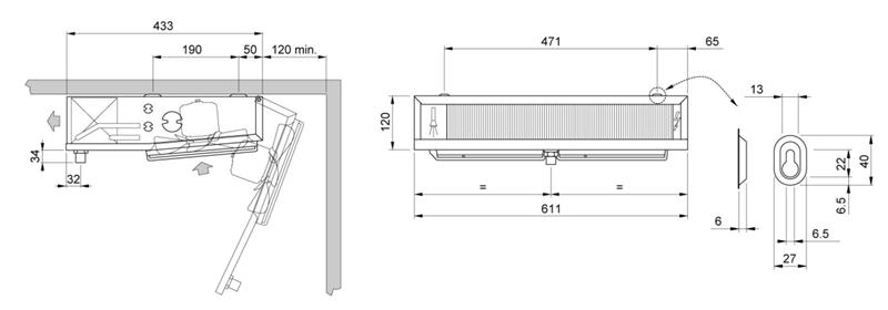 Evaporator ECO EVS-131ED, 1.01 kW, 520 m3/h, fan 2x200 mm, electric defrosting
