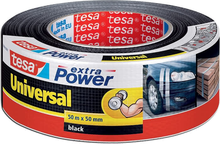Tesa textieltape universeel 50mm/50 zwart