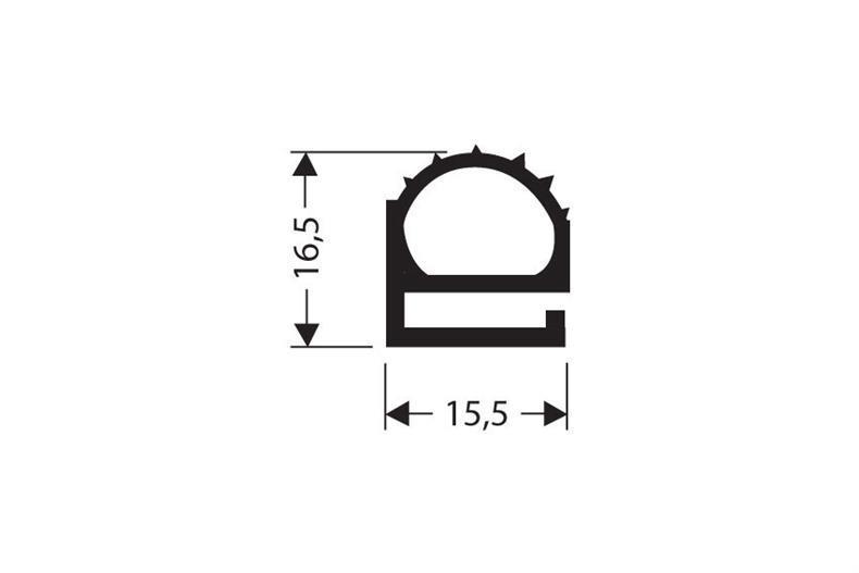 Profilé plat PVC gris 1m (16,5x15,5)