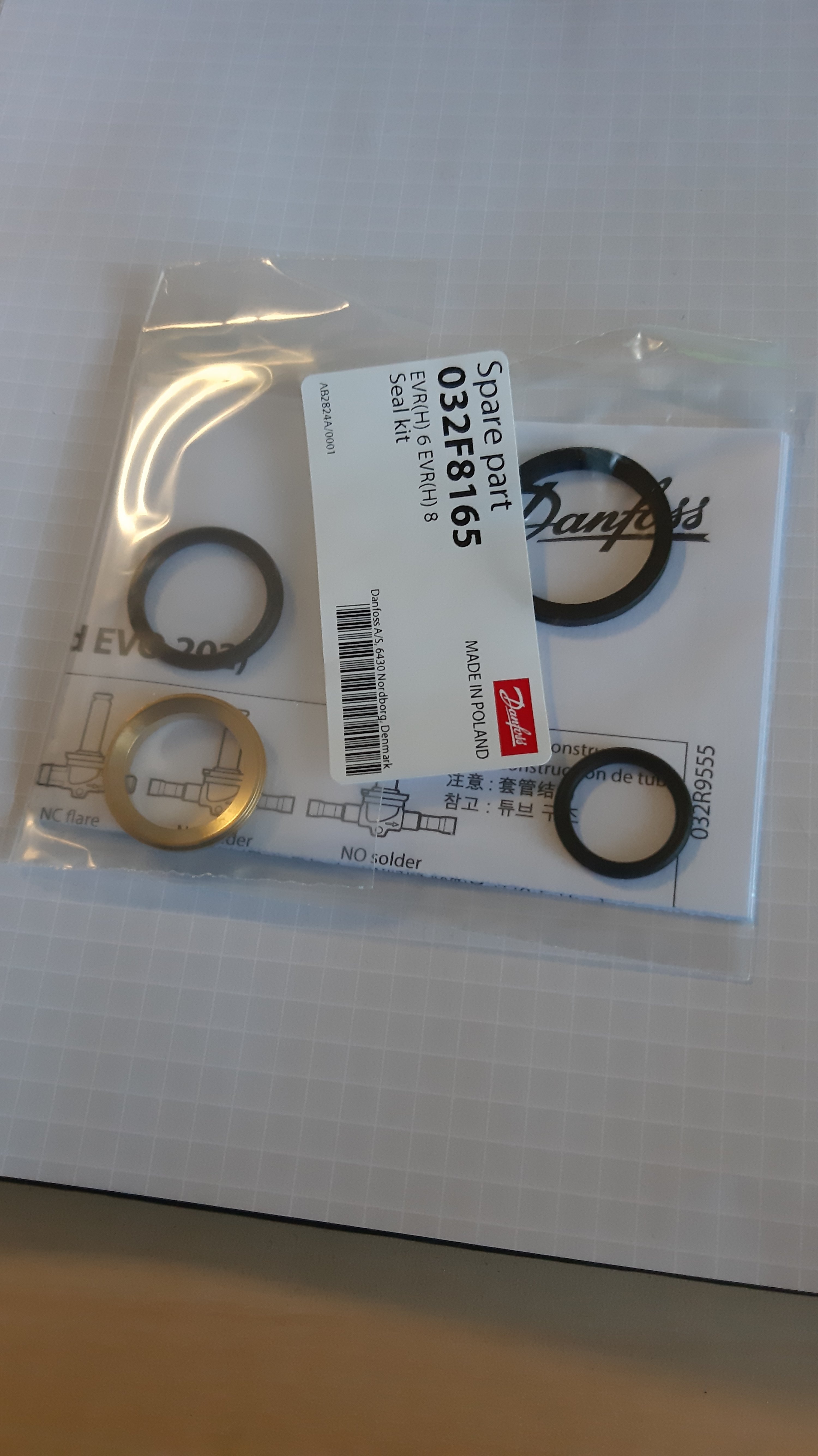 Guarnizione Danfoss 032F8165 per EVR(H)6 + 8