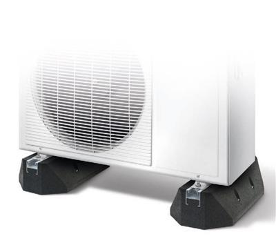 Supporto per pavimento in gomma, L = 600 mm, H = 100 mm, nero