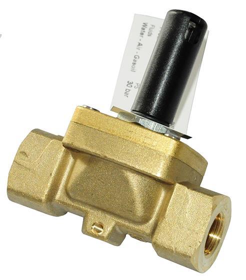 Zawór elektromagnetyczny Castel, NC, przyłącze kielichowe G3/8", bez cewki, 1132/03S
