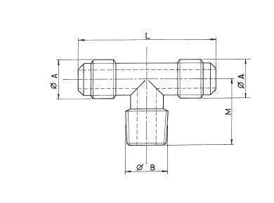 Pieza en T 1/4 "SAE x 1/8 "NPT WIGAM T1-4A ? Precio unitario (PU=100 uds.)