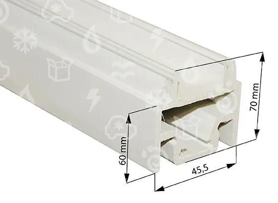 Aluminiumprofil, Kanalprofil, LED-Profil, Maße 60x70x45,5, Weißes Muster