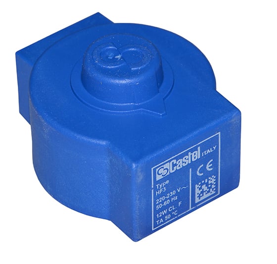 Coil for solenoid valve Castel, 9320/RA6, HF3, 12W, 220-230V, 50/60HZ