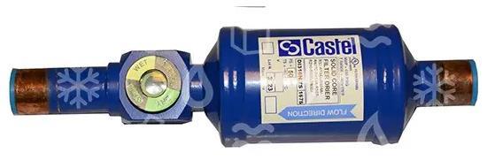 Filtro secador con visor de gas CASTEL DI316N/7S, 100% tamiz molecular, conexión 7/8" - 22 mm