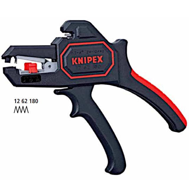 Knipex 12 62 180 SB automatische draadstripper voor geleiders van 0,2 tot 6 mm²