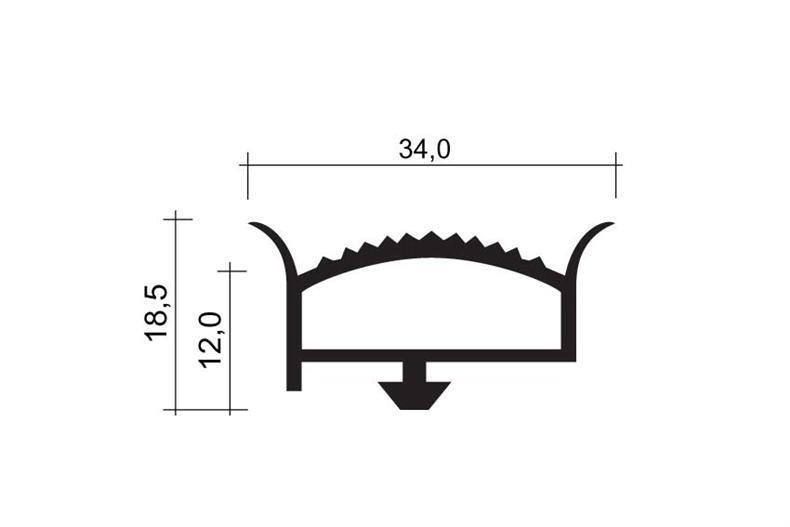 Rubberen afdichting wit 1m (34x18,5)