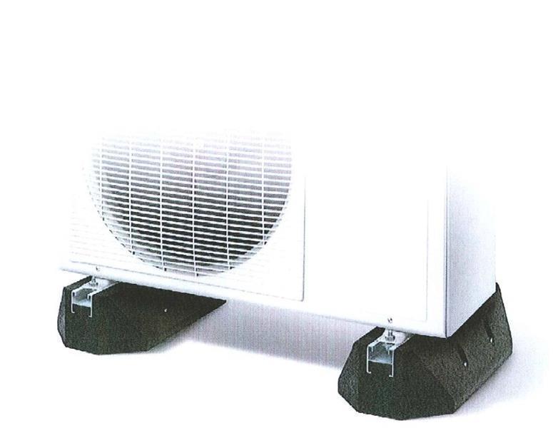 Soporte de suelo de goma 400x180x100 mm, negro, 1 par incl. tornillos