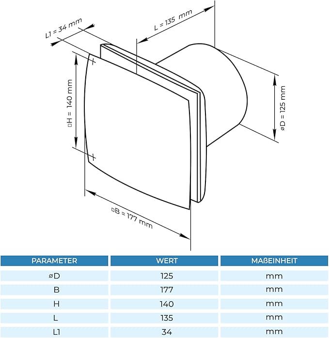 Ventilateur axial Albatros 125 Alba FS