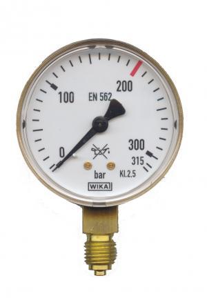 PERKEO safety pressure gauge, neutral, Ø 63mm, G1/4" RH, 0-16/10 bar
