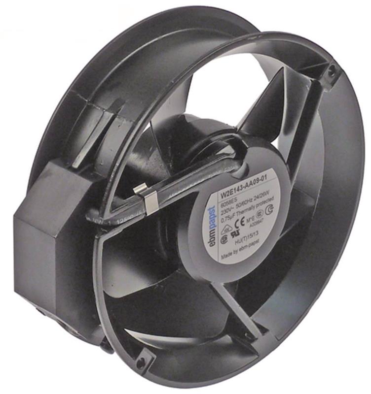 Ventilador axial EBM PAPST 6058ES ø 172mm H 51mm 230VAC 50Hz 24W, enchufe plano 2,8mm