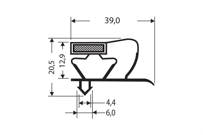 Perfil enchufable PVC negro L = 2,65 m con imán M18