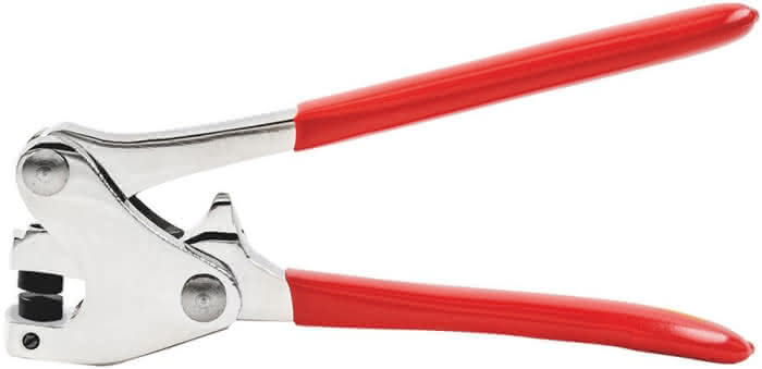 Dietz 9042 Alicates para precintar 130/8mm, niquelados, mangos rojos