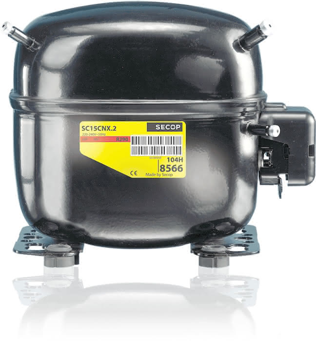 Sprężarka Secop w pełni hermetyczna SC21G Half Twin, R134a/R513A, 220V/50Hz