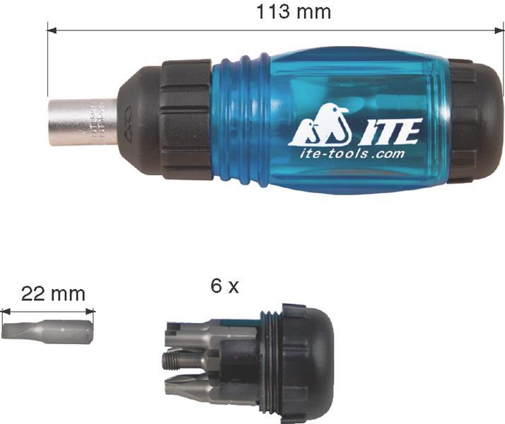 Schroevendraaier en ventielsleutel voor alle ventielkernen MV-3816 ITE