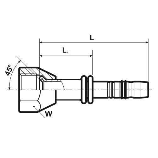 Złącze FLEXIN 20F4100-0604 Złącze kielichowe D08 do 7/16" proste