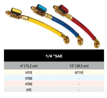 Premium hose extension with ball valve YELLOW 15CM 1/4" SAE
