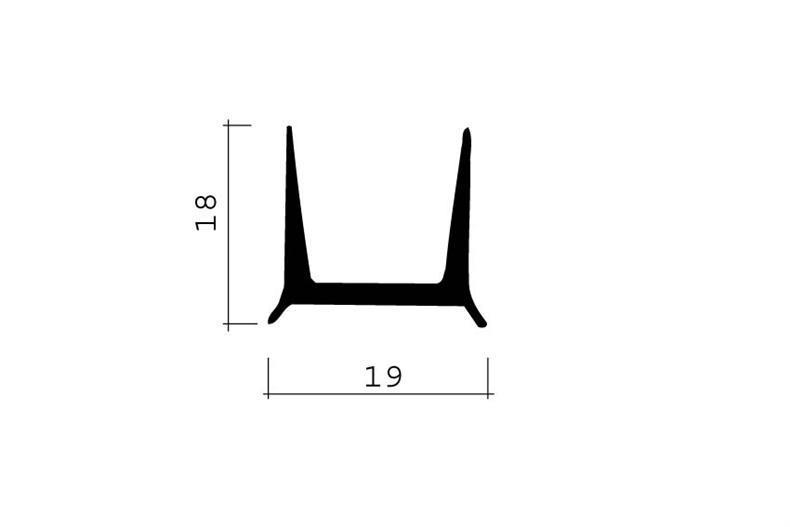 Plastic profile black 2.5 m (19x18)