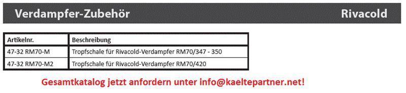 Drip tray RM70-M for vaporiser Rivacold RM70/347 to 350