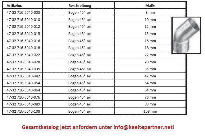 Koperen bocht 45° a/i 22 mm, 5040