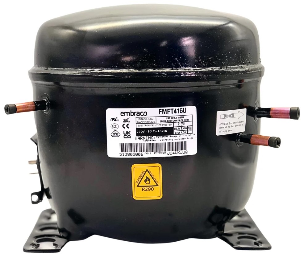 Kompressor Embraco FMFT415U, inverter, R290, 53?150 Hz
