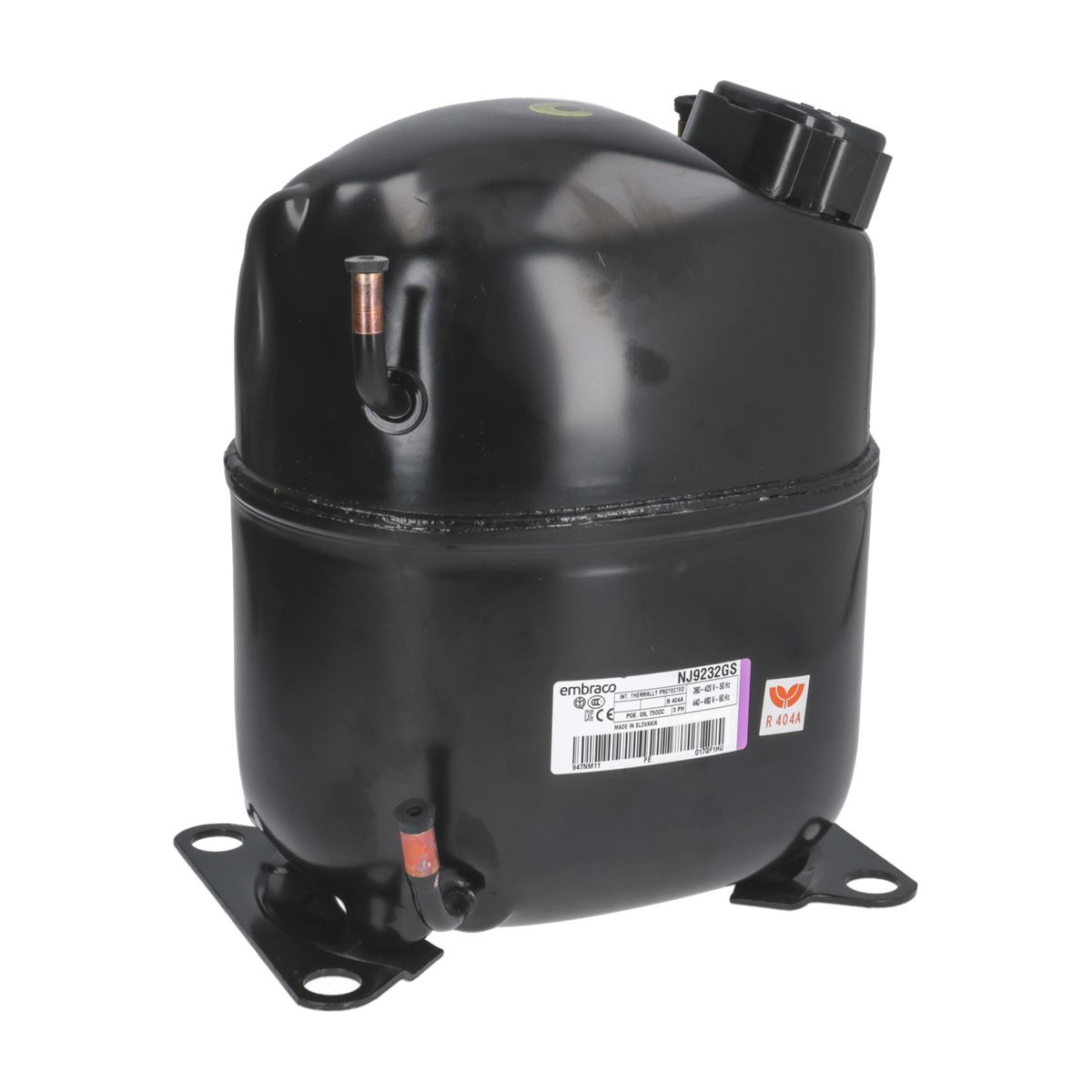 Embraco NJ9226GS kompressor med oljeutjämning 380-420V/3/50Hz (440-480V/3/60Hz)