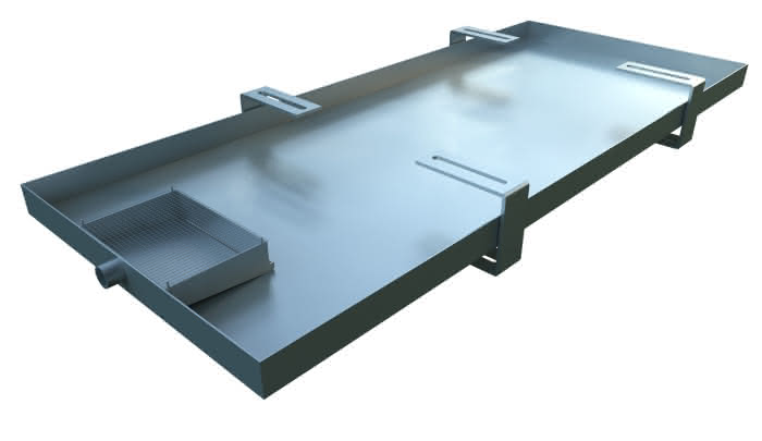 Protector de aceite 1,52L, 950x400x35mm, acero inoxidable