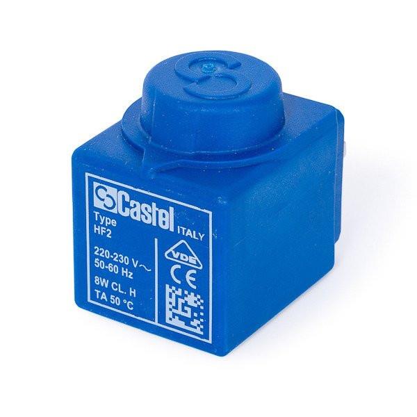Bobina magnética CASTEL HF2, 110VAC 8W 50/60Hz Receptáculo ø 11,5mm Conexión DIN 43650A