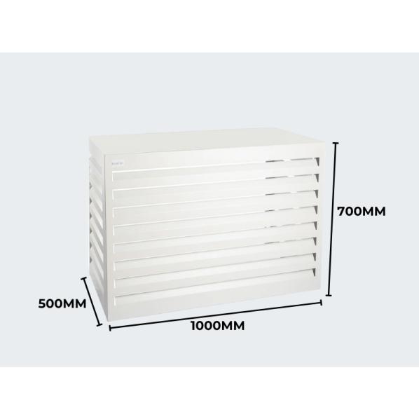 Evolar luftkonditionerings- och värmepumpshus vit aluminium S, 700x1000x500 MM