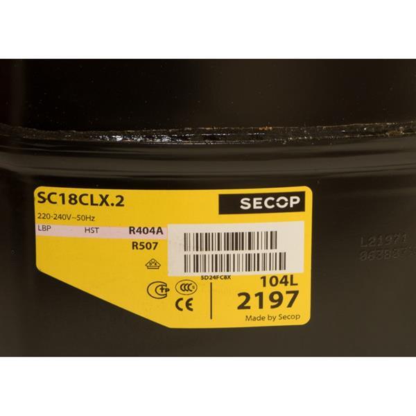 Kompressor SECOP / Danfoss SC18CLX.2, LBP - R404a/R507, 220-240V