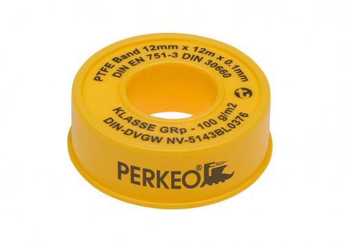 Cinta de sellado de roscas PERKEO PTFE, rosca fina, An/L=12m, grosor= 0,1mm