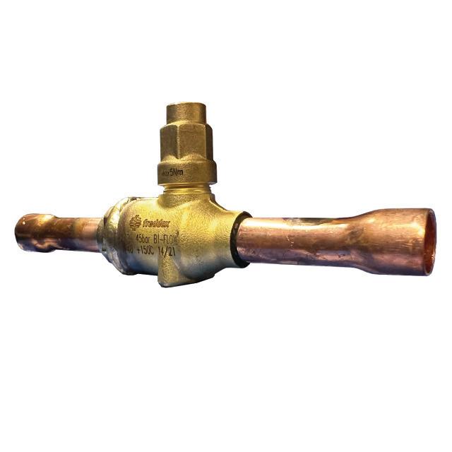 Freddox vanne d'arrêt à bille sans Schrader version brasée 15mm 45bar