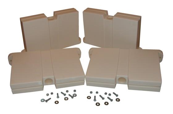 Soporte de suelo, L = 520 mm, H = 300 mm, M = 140 kg, blanco