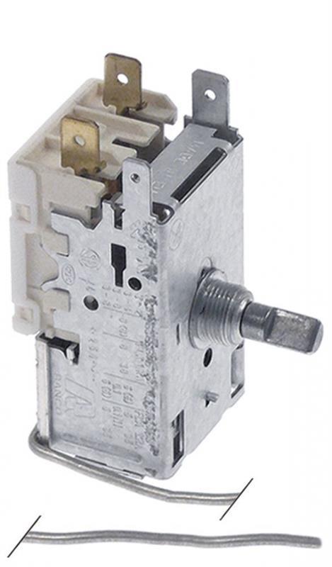 THERMOSTAT RANCO K50-L3425, 2 contacts 6A 250V capillary tube 1000 mm cold -30°C, warm -10°C - DT3.5°C crescent-shaped pin ø 6 x 4.6 mm for variety ice cream display case