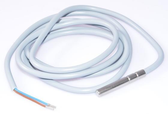 NTC sensor, L = 1.5 m, metal cover 6x40 mm, PVC cable, range -30 - +80°C, IP67